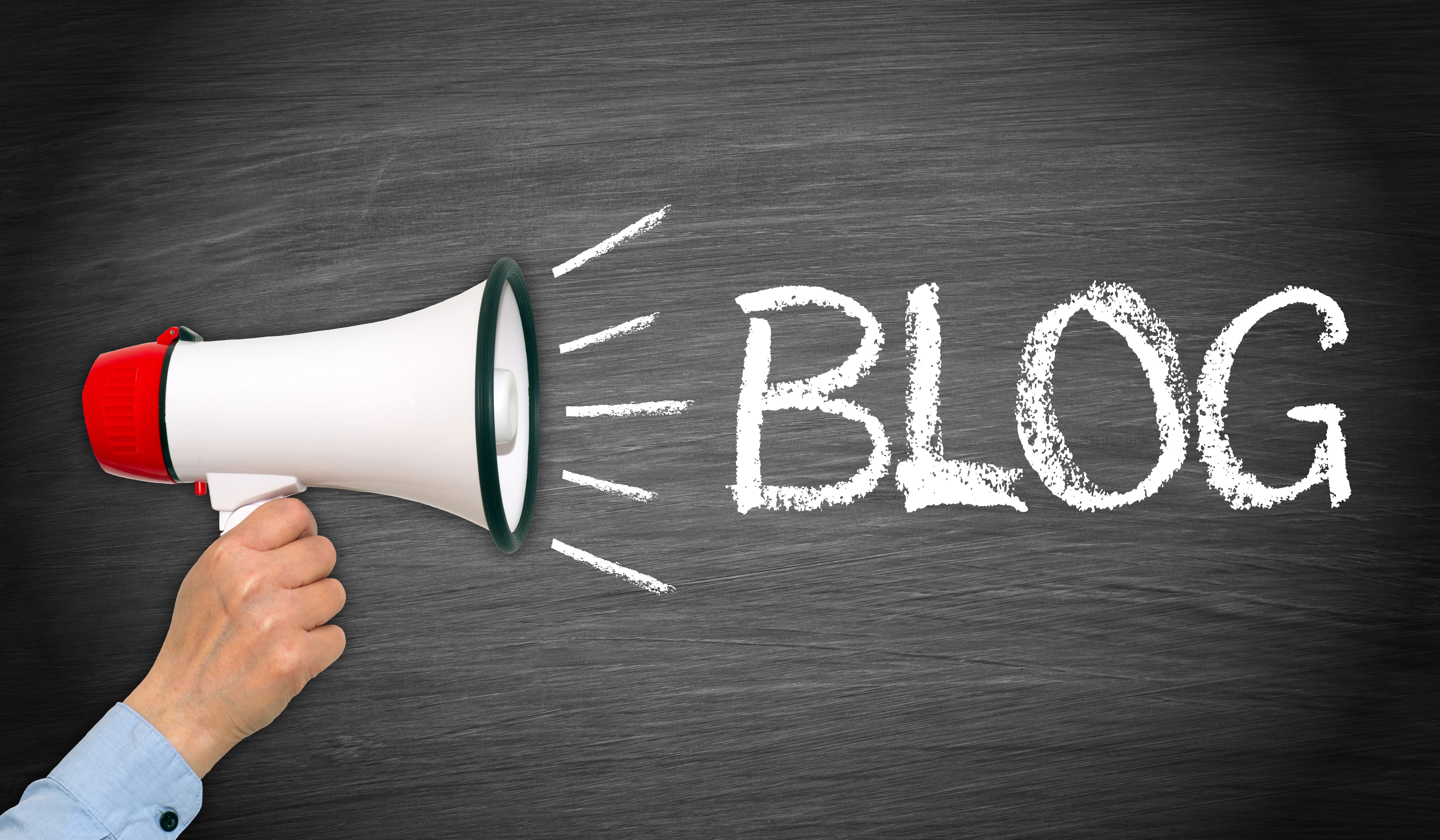 Person writing a blog